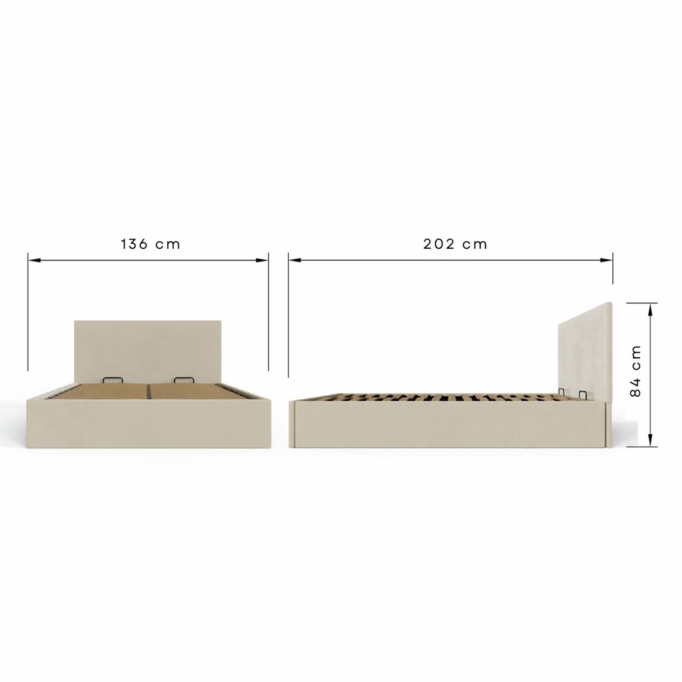 GFW End Lift Small Double Ottoman Bed & Mattress - Natural