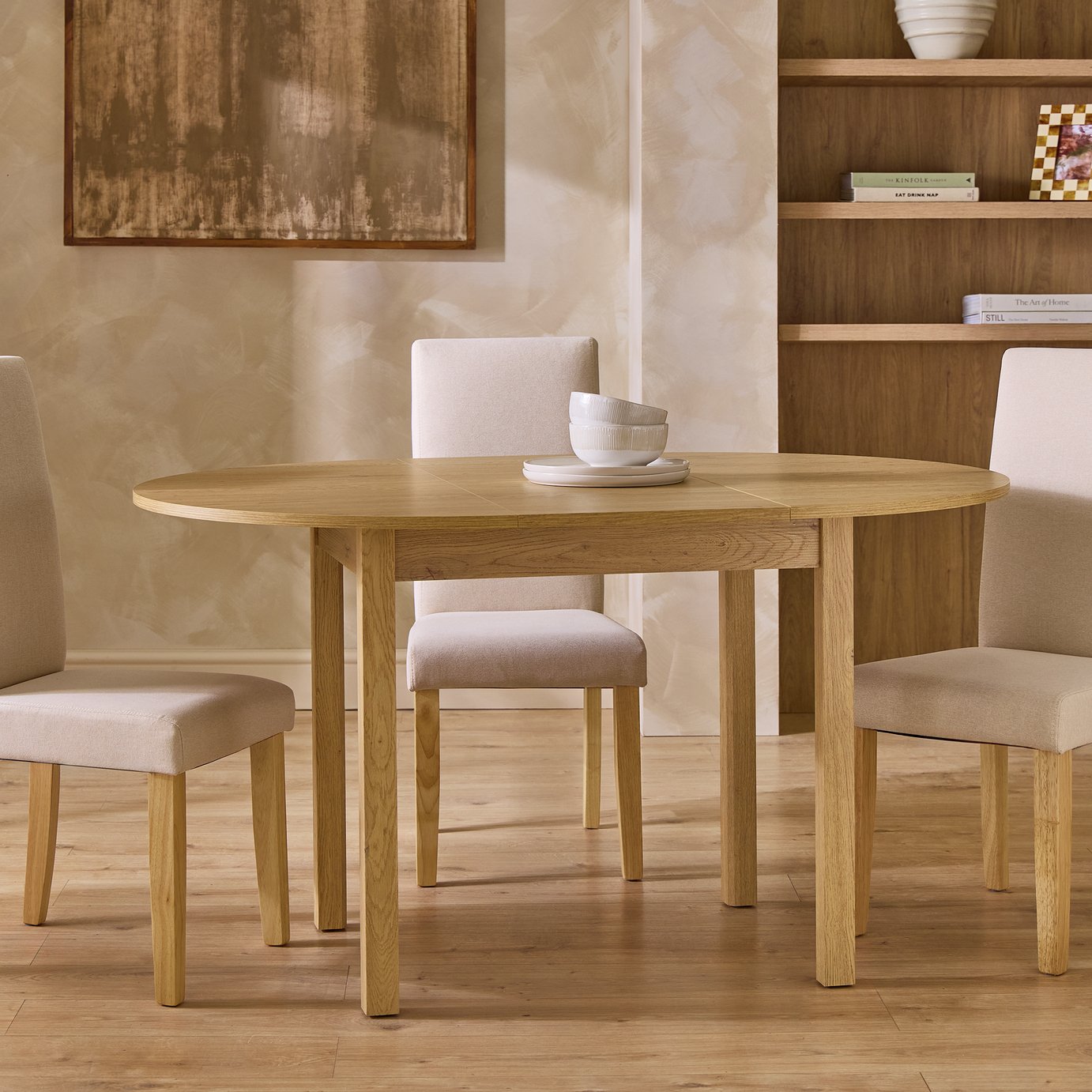 Argos Home Sendi Extend 2-4 Wood Effect Dining Table - Oak