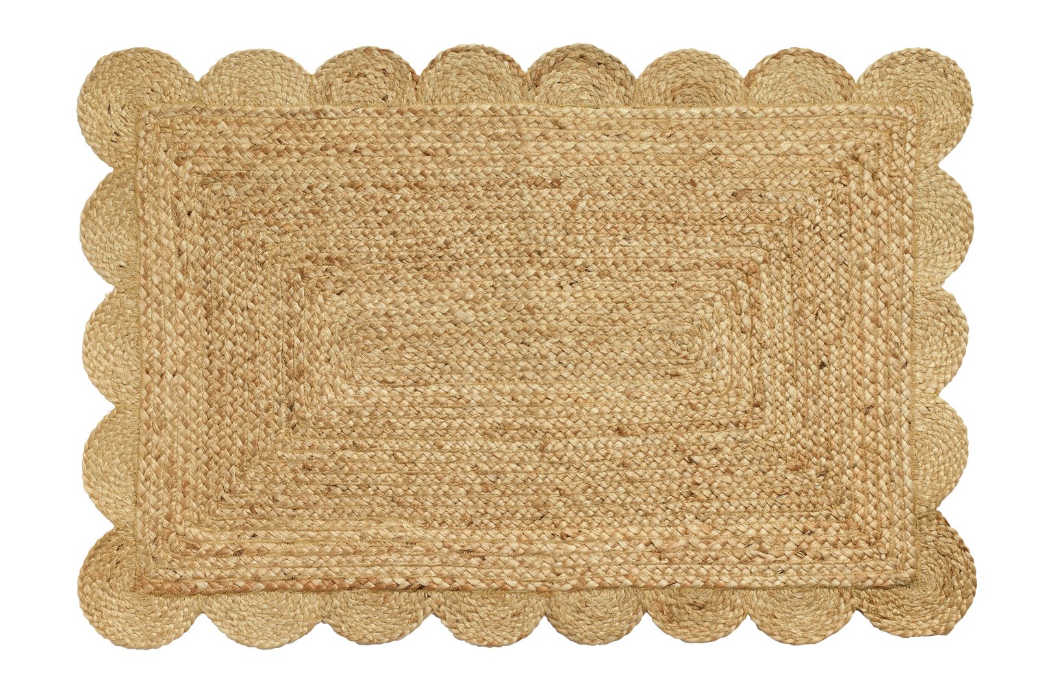Argos Home Scallop Braided Natural Jute Doormat - 60x90cm