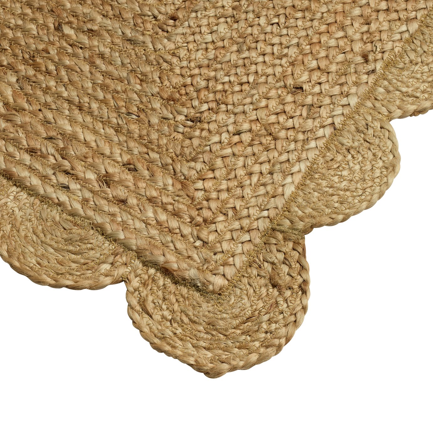 Argos Home Scallop Braided Natural Jute Doormat - 60x90cm