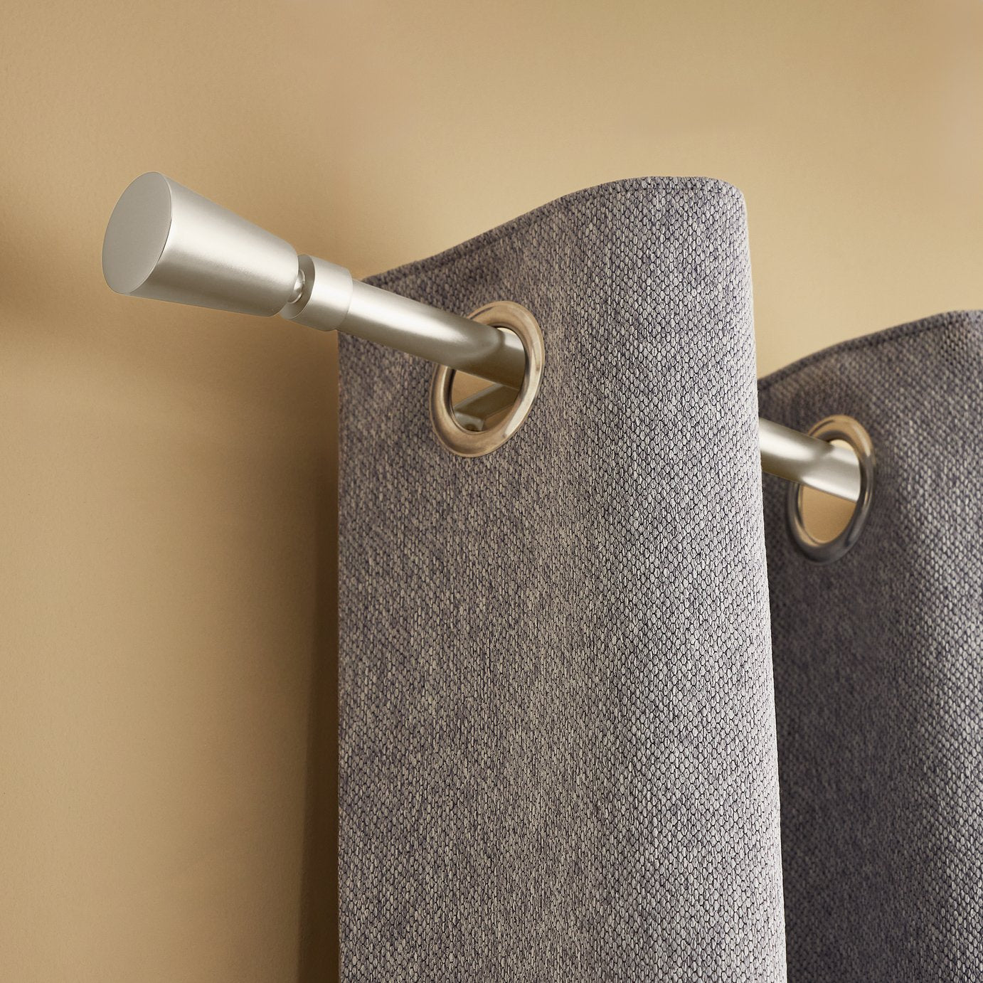 Argos Home Extendable Metal Trumpet Matte Nickel Curtain Pole - 165 - 300cm