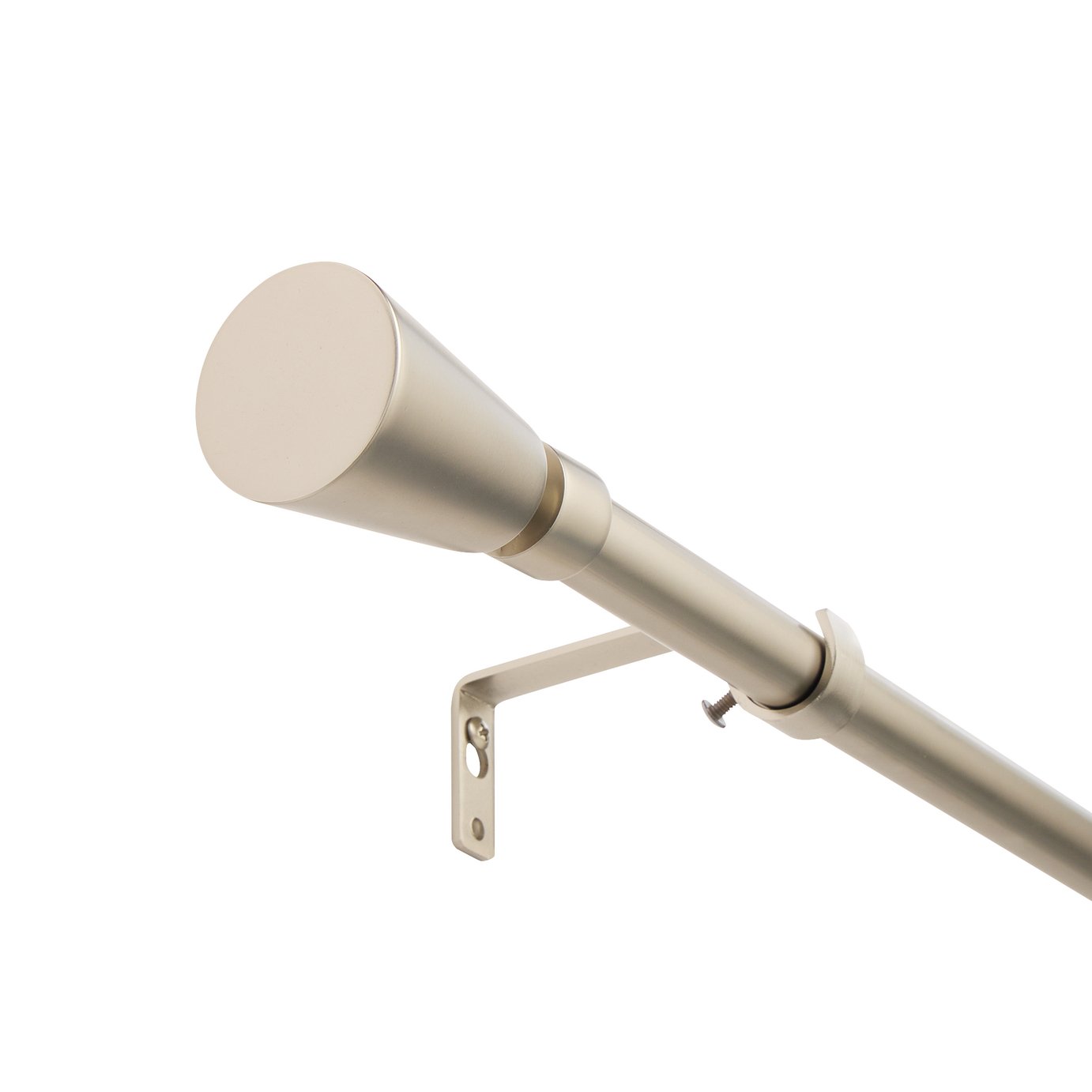 Argos Home Extendable Metal Trumpet Matte Nickel Curtain Pole - 165 - 300cm
