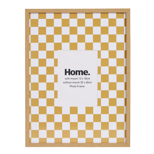 Argos Home Oversized Checkerboard Mustard Wooden Picture Frame - 5x7"