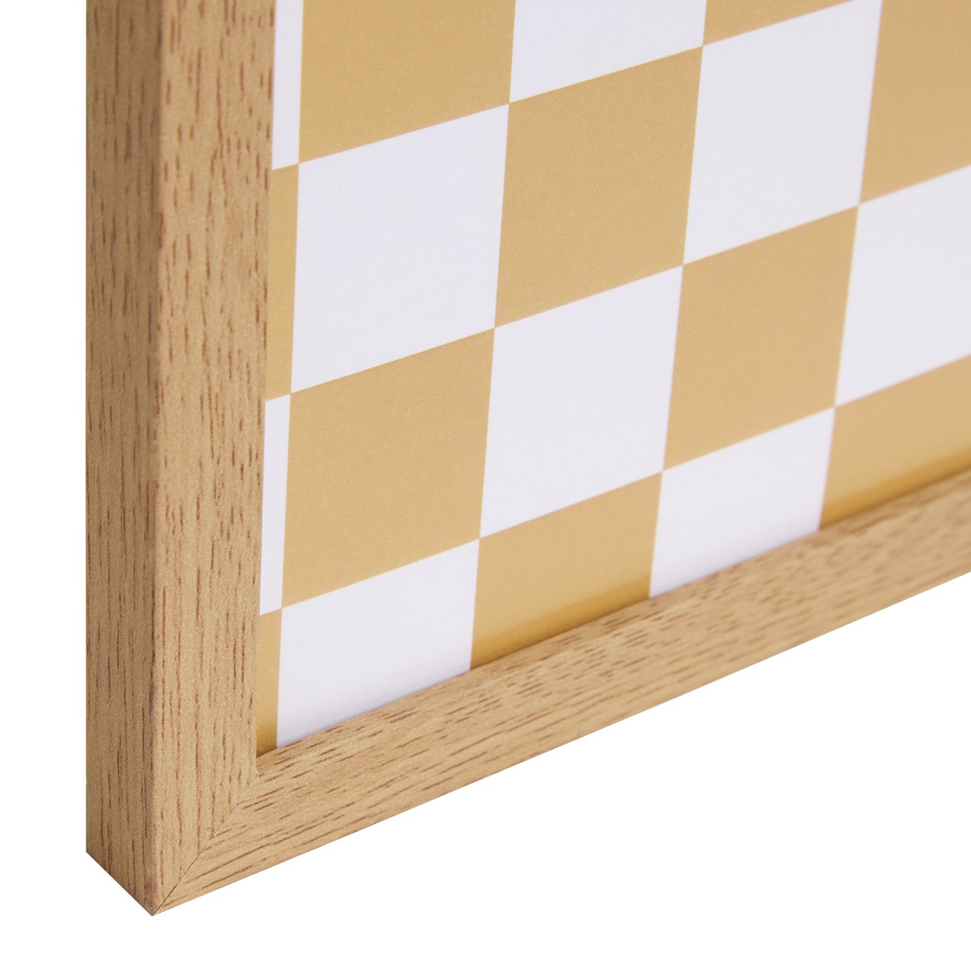 Argos Home Oversized Checkerboard Mustard Wooden Picture Frame - 5x7"