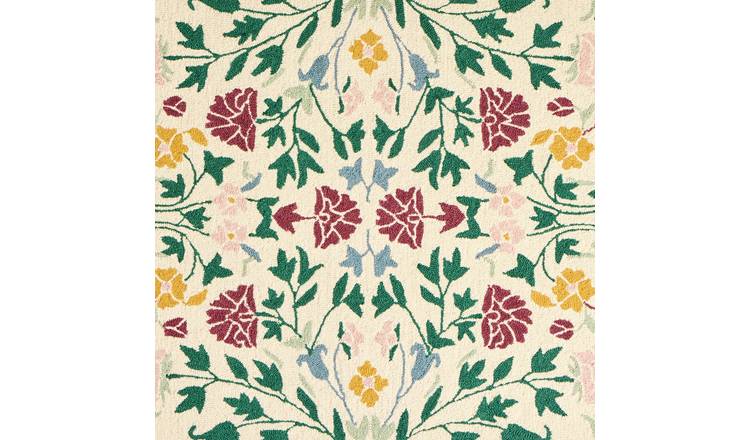 Argos Home Country Floral Cream Wool Cut Pile Rug- 120x170cm