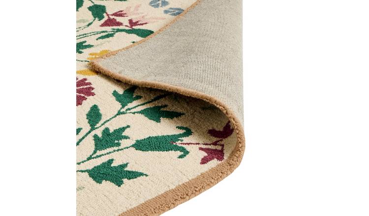 Argos Home Country Floral Cream Wool Cut Pile Rug- 120x170cm