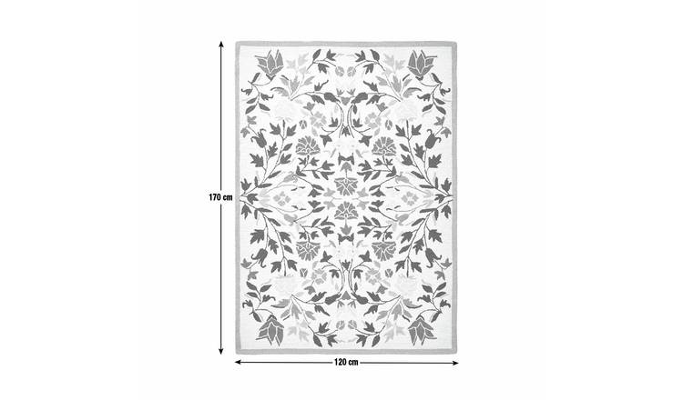 Argos Home Country Floral Cream Wool Cut Pile Rug- 120x170cm