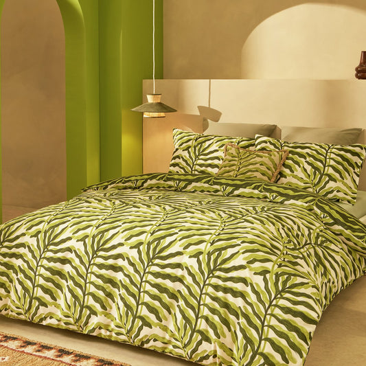 Habitat Leaf Printed Green Bedding Set - Single