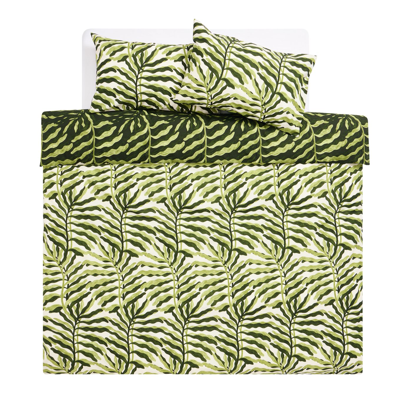 Habitat Leaf Printed Green Bedding Set - Single