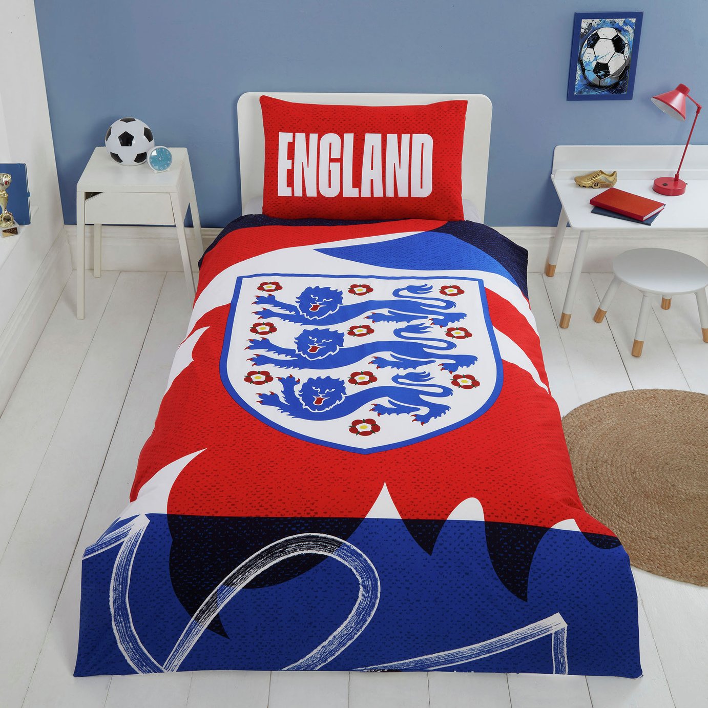 England FC Kids Blue Bedding Set - Single