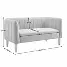 Argos Home Pandora Velvet 2 Seater Sofa - Grey