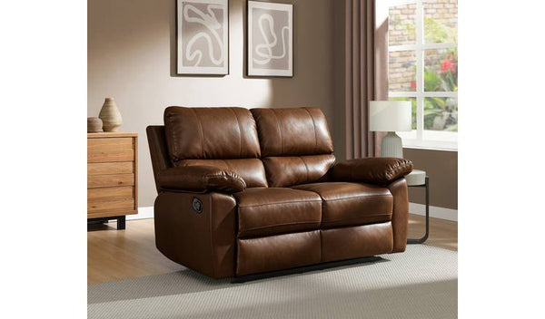 Argos Home Toby Faux Leather 2 Seater Recliner Sofa - Tan