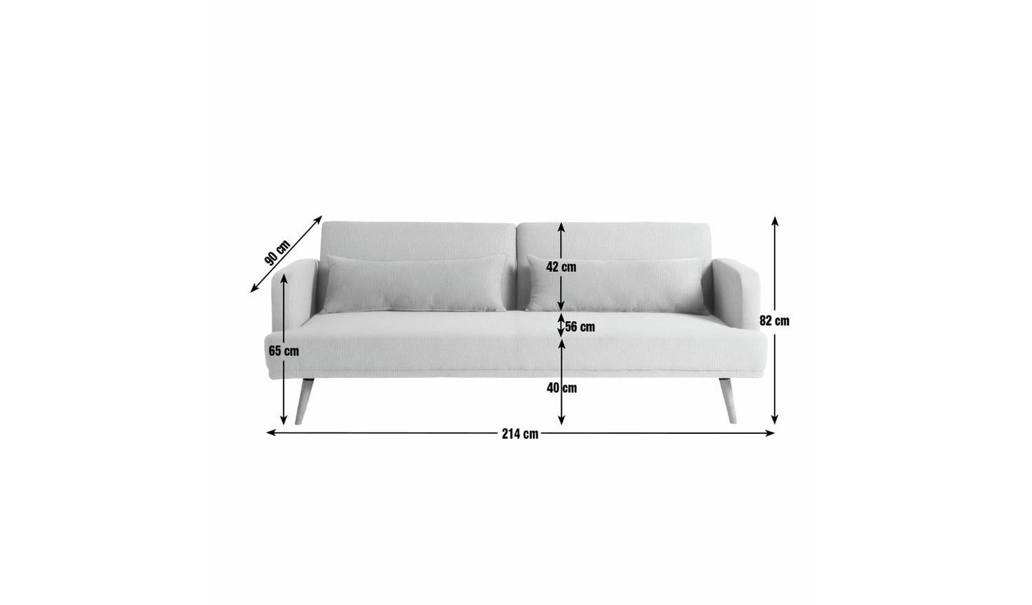 Argos Home Andy Fabric 3 Seater Clic Clac Sofa Bed - Natural