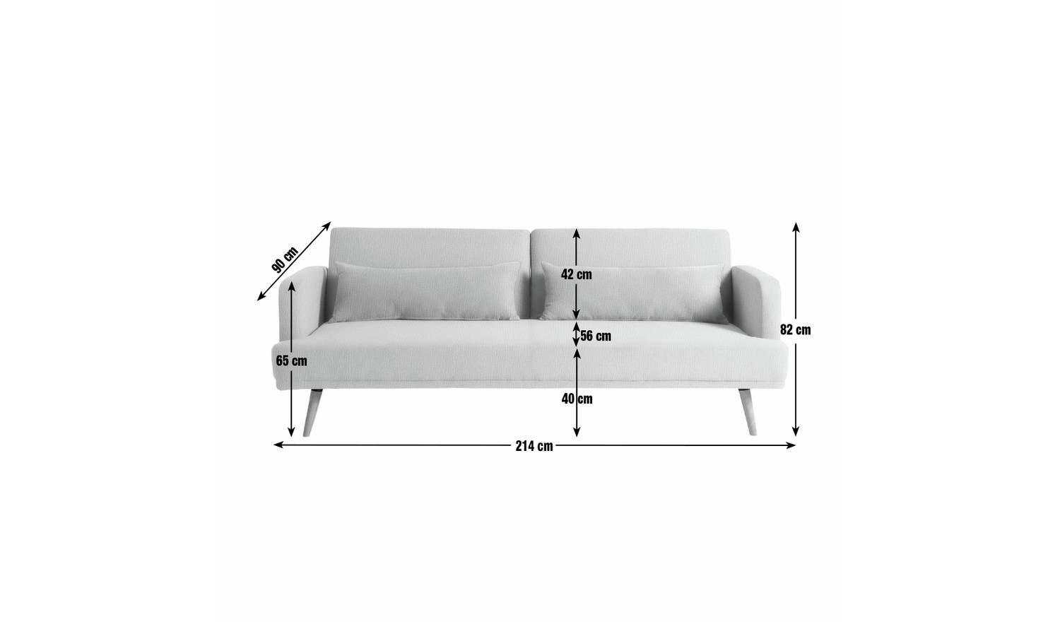Argos Home Andy Fabric 3 Seater Clic Clac Sofa Bed - Natural