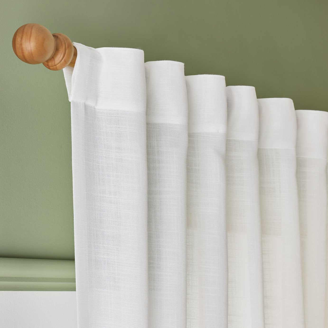 Argos Home Linen Slot Top Voile Curtain - White - 140x183cm