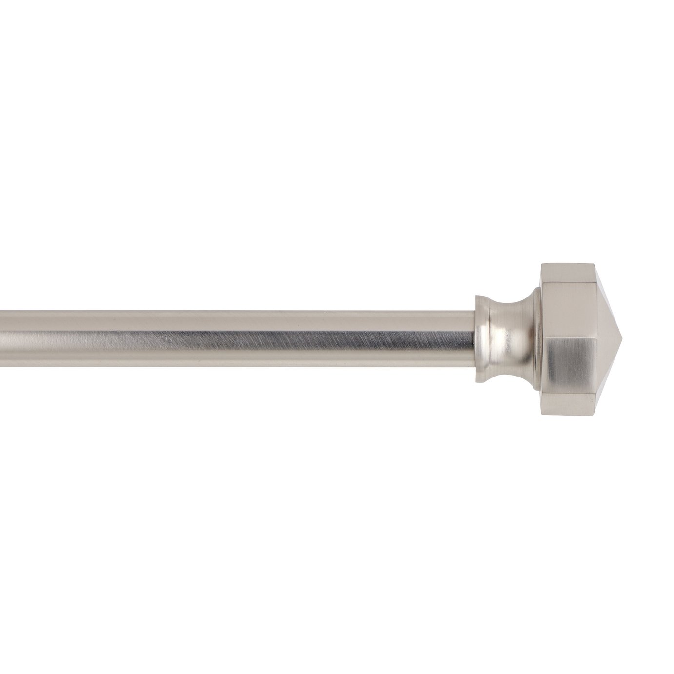 Argos Home Extendable Metal Octagon Satin Nickel Curtain Pole - 165 -300cm