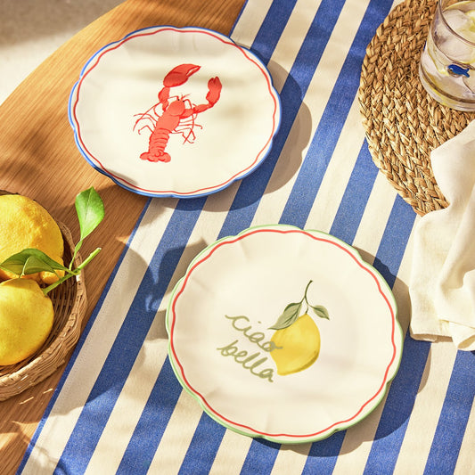 Argos Home Med Coastal 2 Piece Stoneware Side Plates - Cream