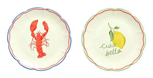 Argos Home Med Coastal 2 Piece Stoneware Side Plates - Cream