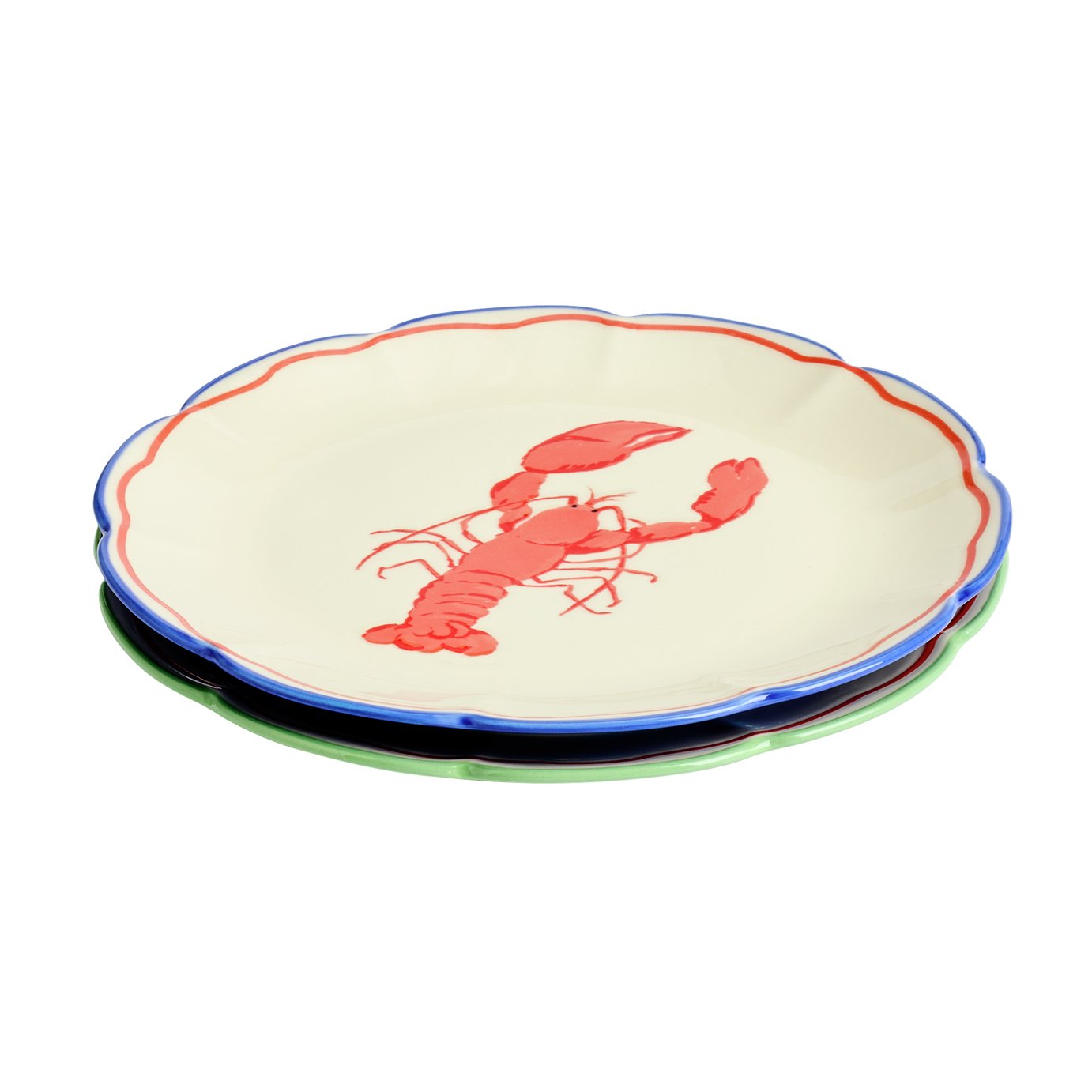 Argos Home Med Coastal 2 Piece Stoneware Side Plates - Cream
