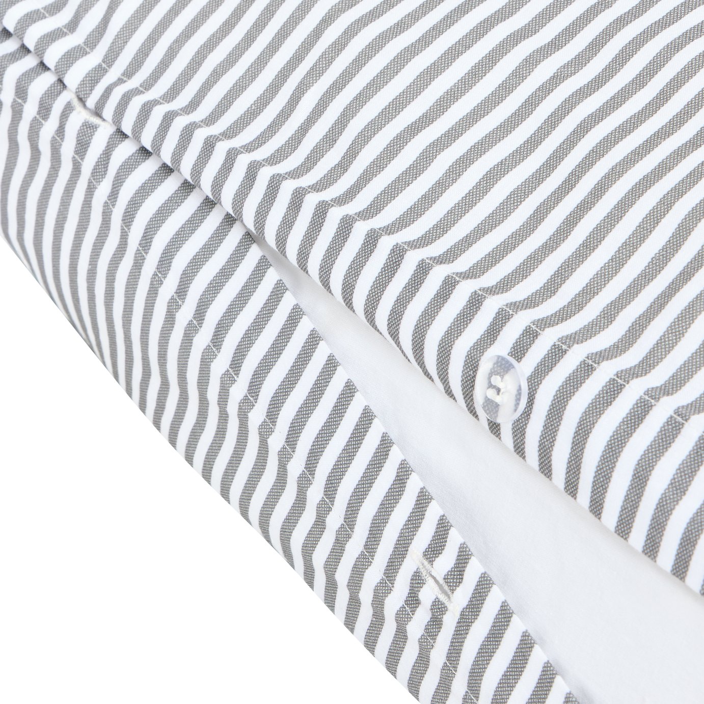 Habitat Cotton Oxford Edge Stripe Grey Bedding Set - Single
