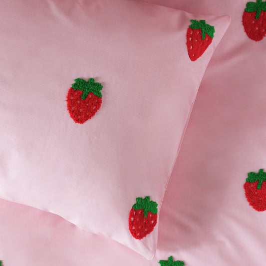 Argos Home Kids Tufted Strawberry Pink Bedding Set - Single