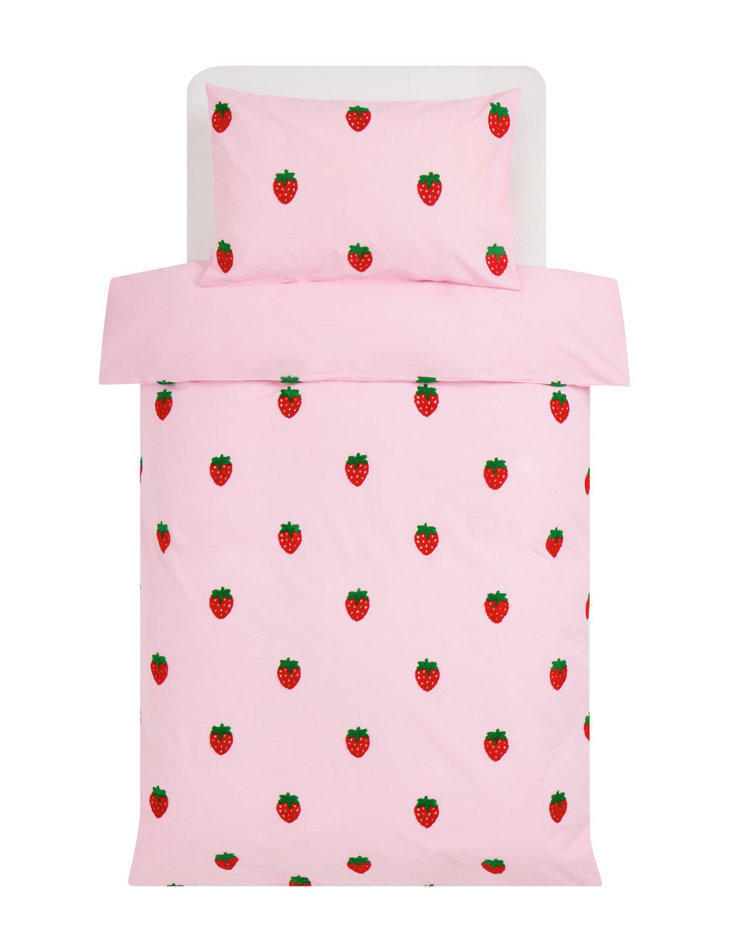 Argos Home Kids Tufted Strawberry Pink Bedding Set - Single
