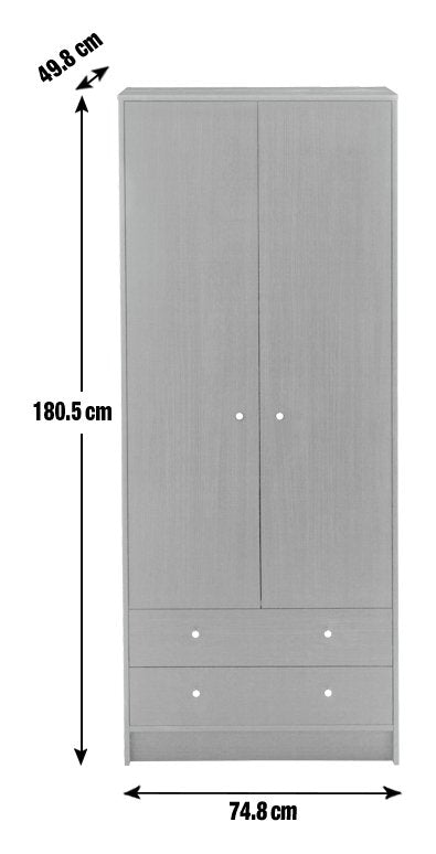 Argos Home Malibu 3 Piece 2 Door Wardrobe Set - Black
