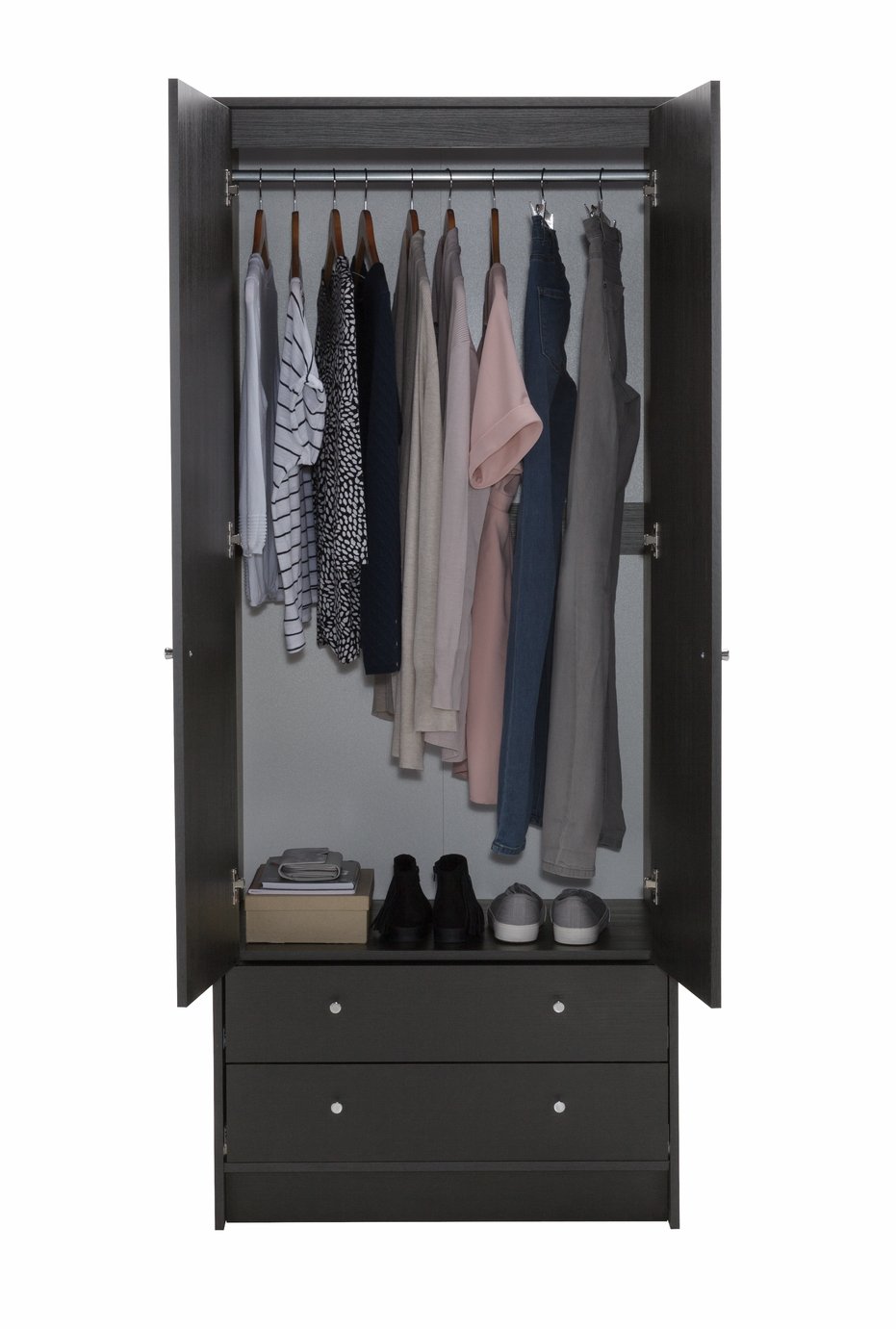 Argos Home Malibu 3 Piece 2 Door Wardrobe Set - Black