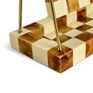 Habitat Checkered Brown & Cream Resin Dressing Table Mirror - 41x33cm