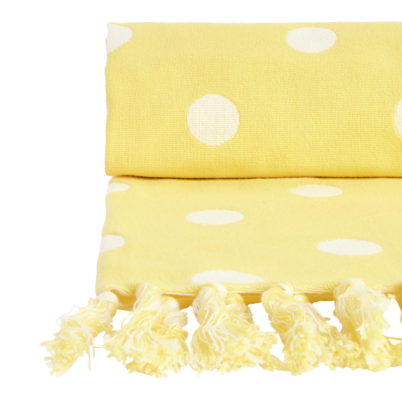 Argos Home Polka Dot Woven Throw - Yellow - 150x125cm