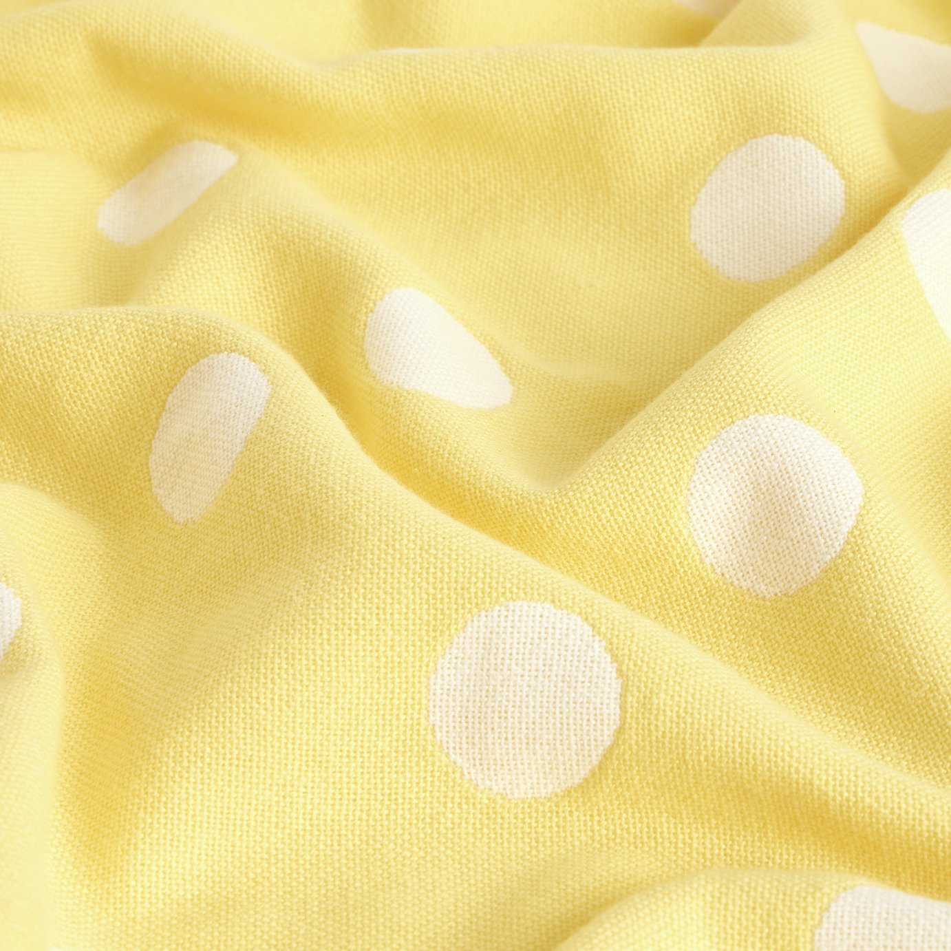 Argos Home Polka Dot Woven Throw - Yellow - 150x125cm