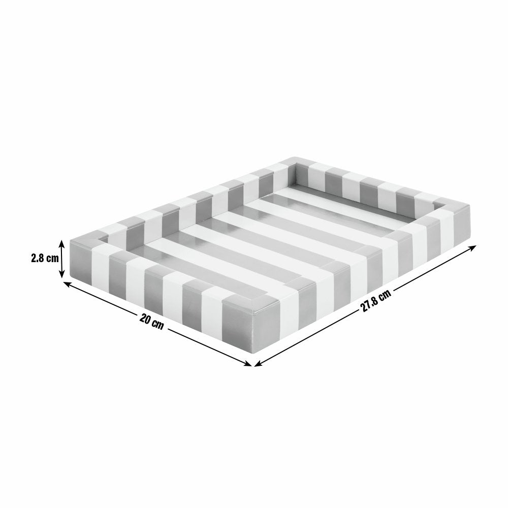 Habitat Brights Stripe Resin Trinket Tray - Pink & Red