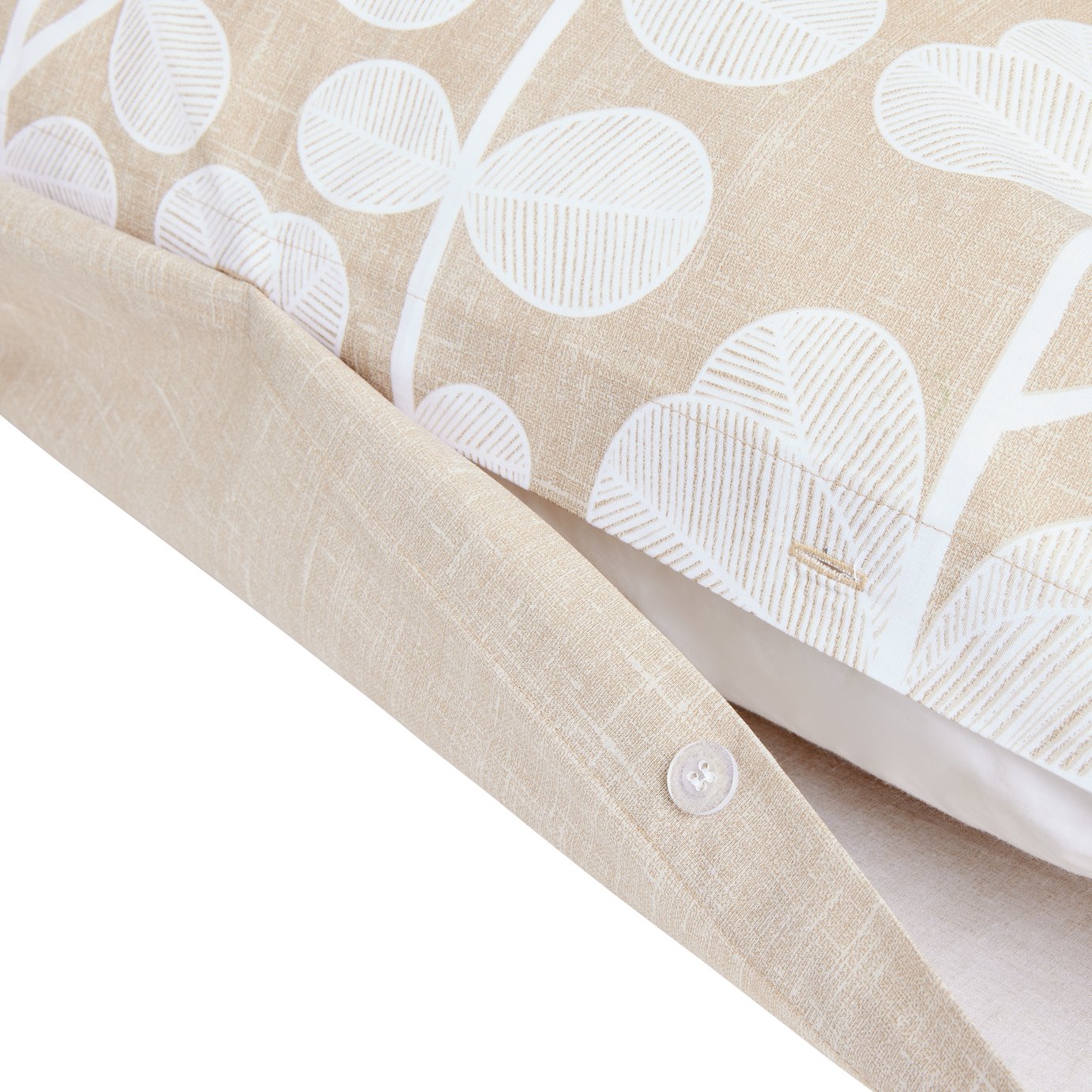Habitat Cotton Textured Stem Leaf Beige Bedding Set - Single