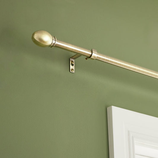 Argos Home Extendable Metal Pommel Brass Curtain Pole - 120 - 210cm