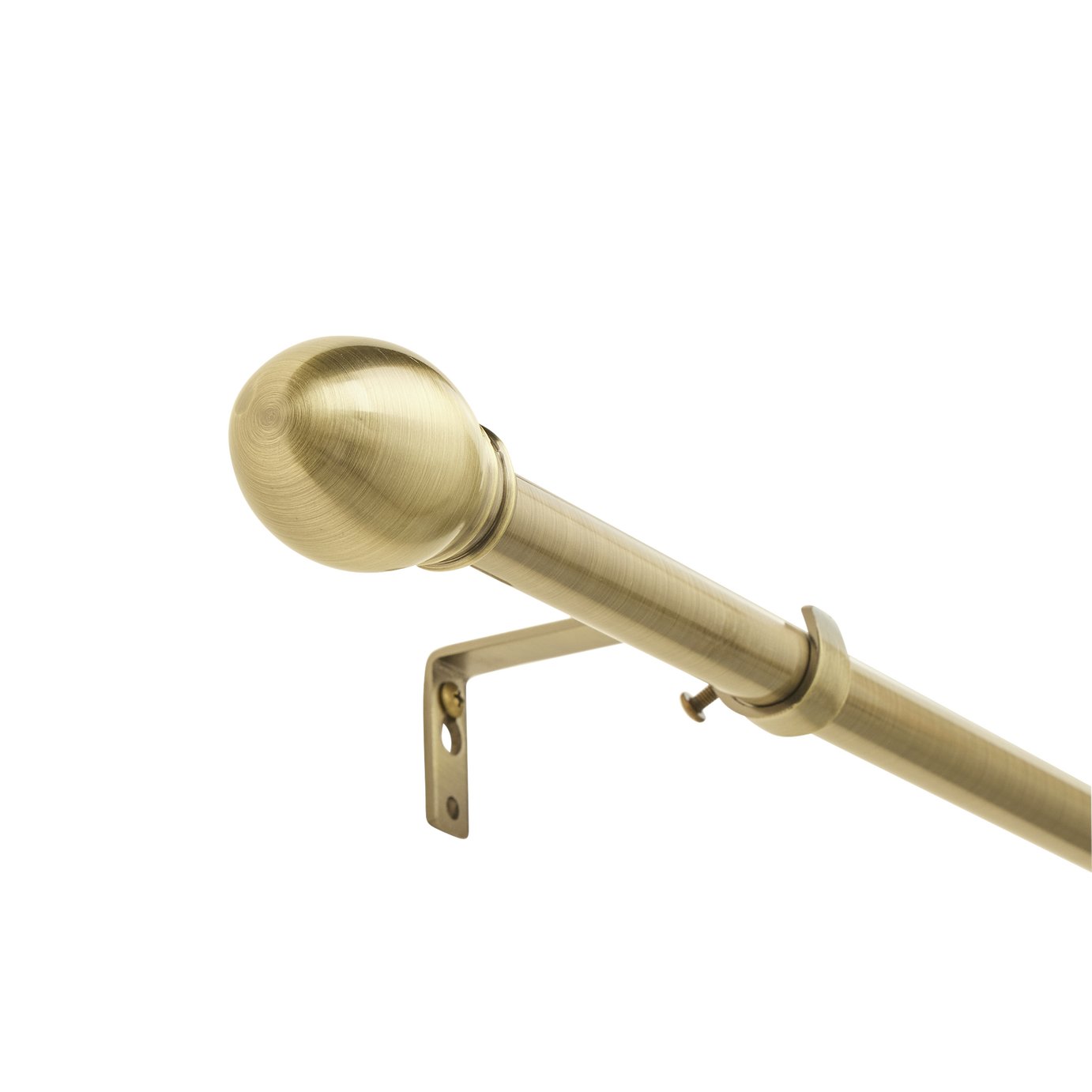 Argos Home Extendable Metal Pommel Brass Curtain Pole - 120 - 210cm