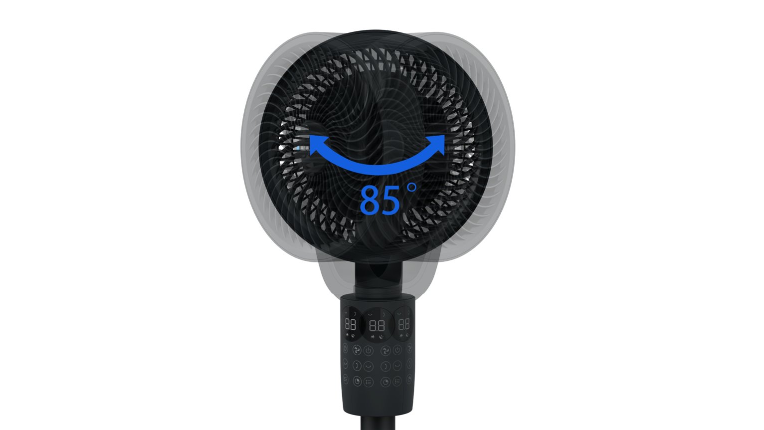 Bush 3D Oscillation Black Pedestal Fan - 8 Inch