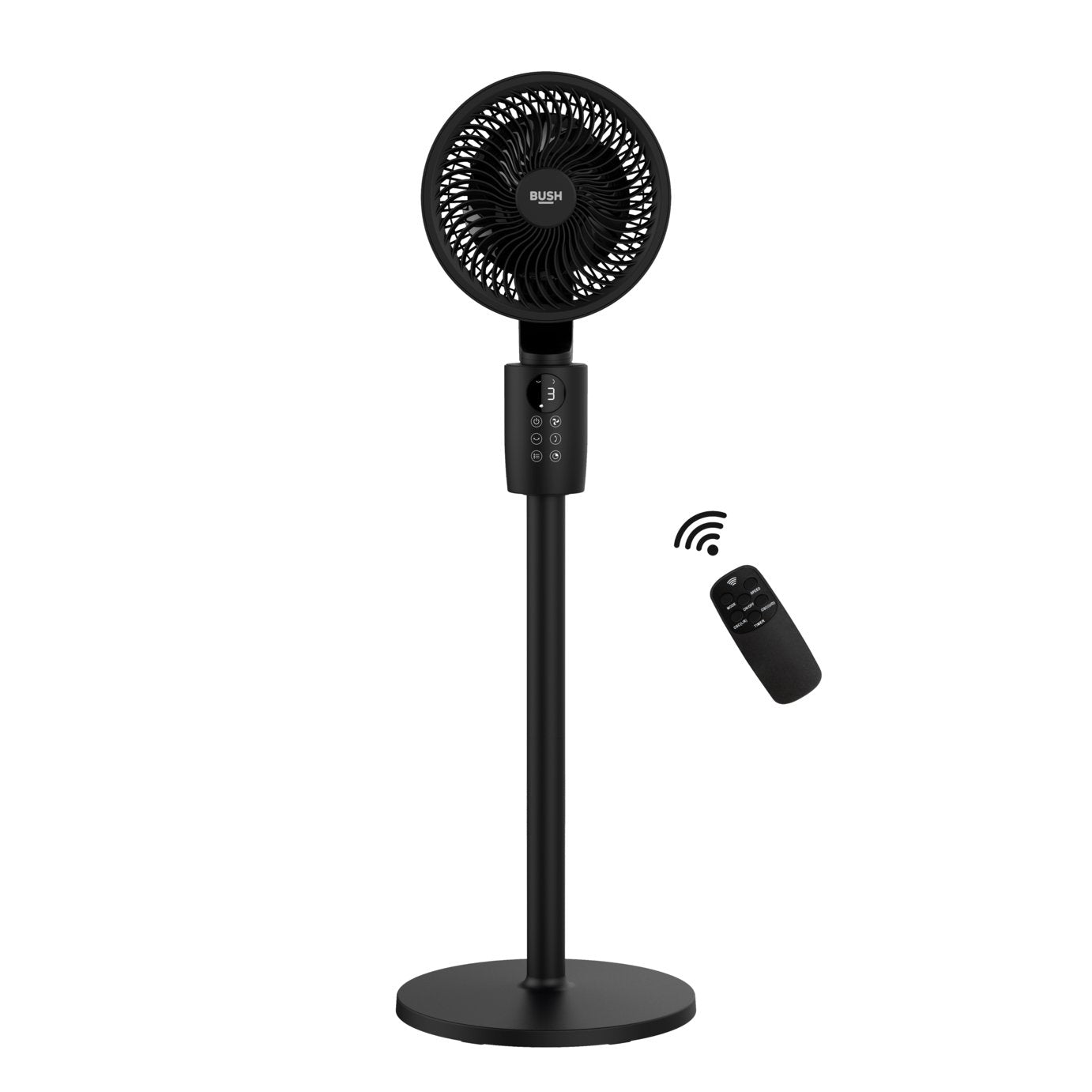Bush 3D Oscillation Black Pedestal Fan - 8 Inch