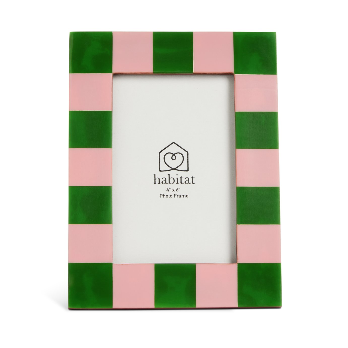 Habitat Brights Checkerboard Pink & Green Resin Picture Frame - 4x6"