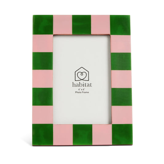 Habitat Brights Checkerboard Pink & Green Resin Picture Frame - 4x6"