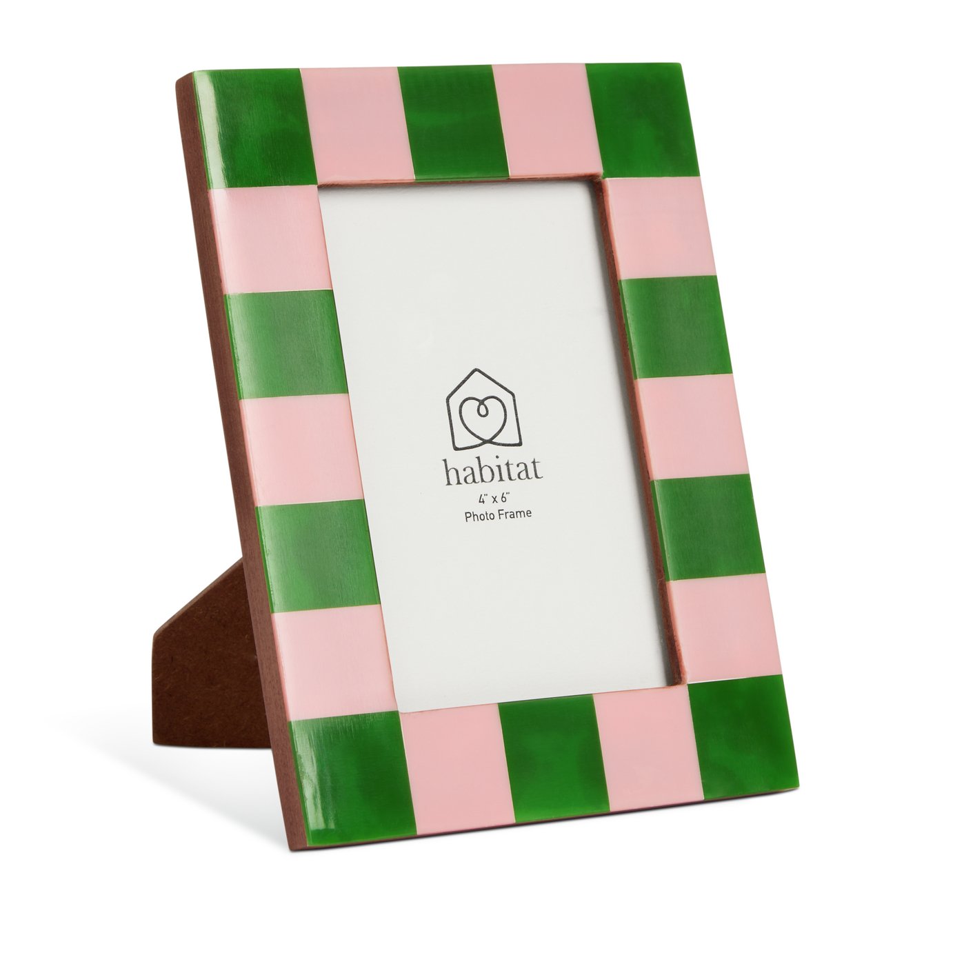 Habitat Brights Checkerboard Pink & Green Resin Picture Frame - 4x6"