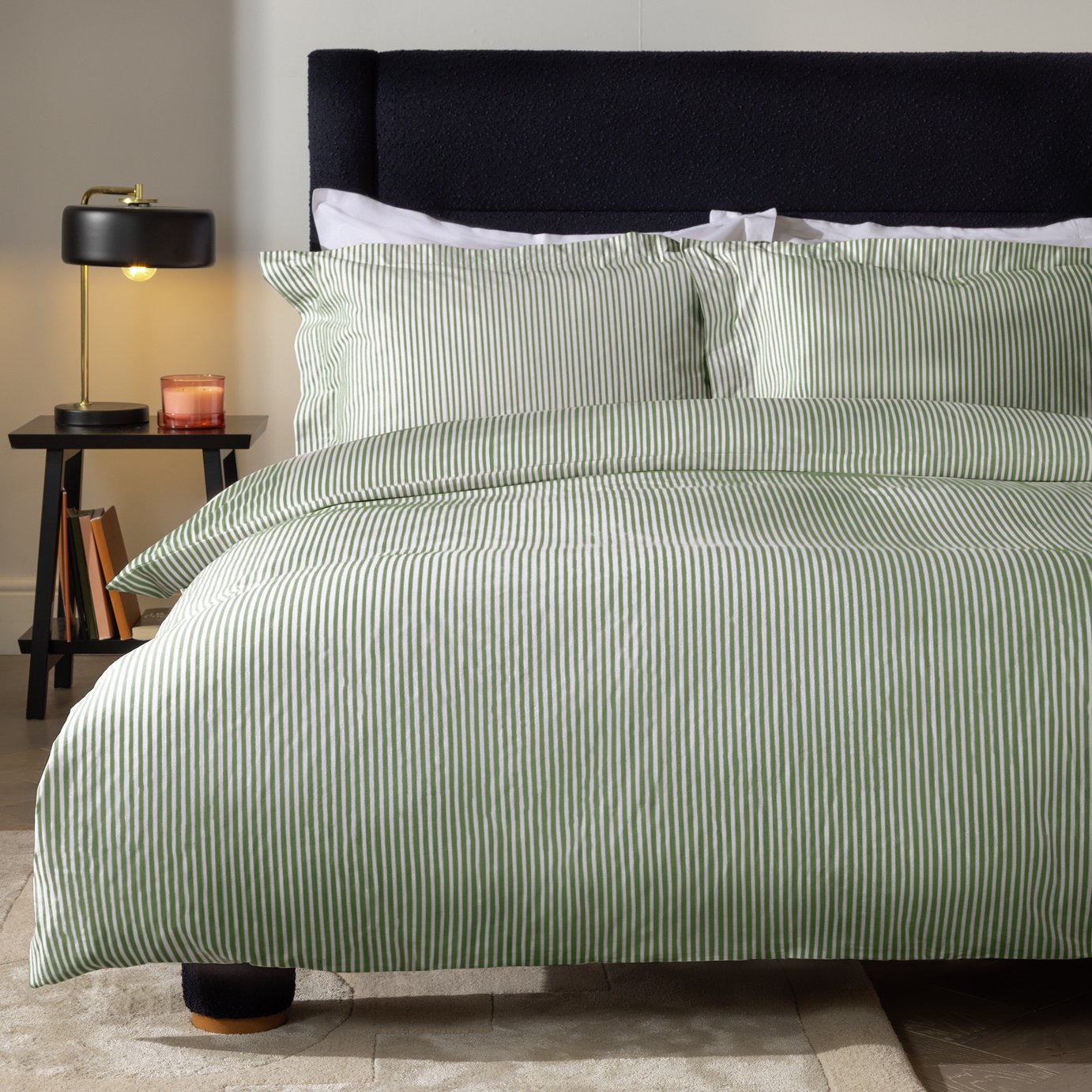 Habitat Cotton Stripe Oxford Edge Bedding Set - Toddler
