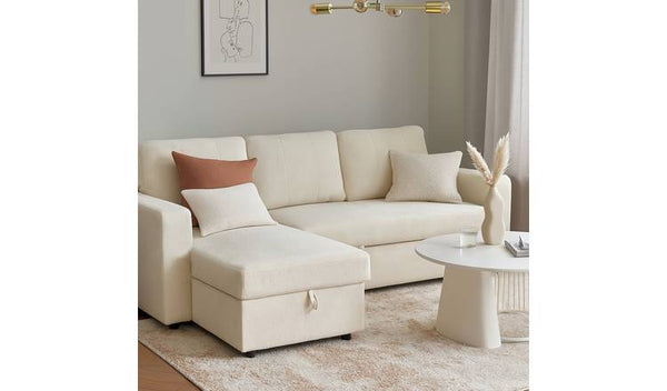 Aspire Nexis Left Hand Storage Chaise Sofa Bed- Natural