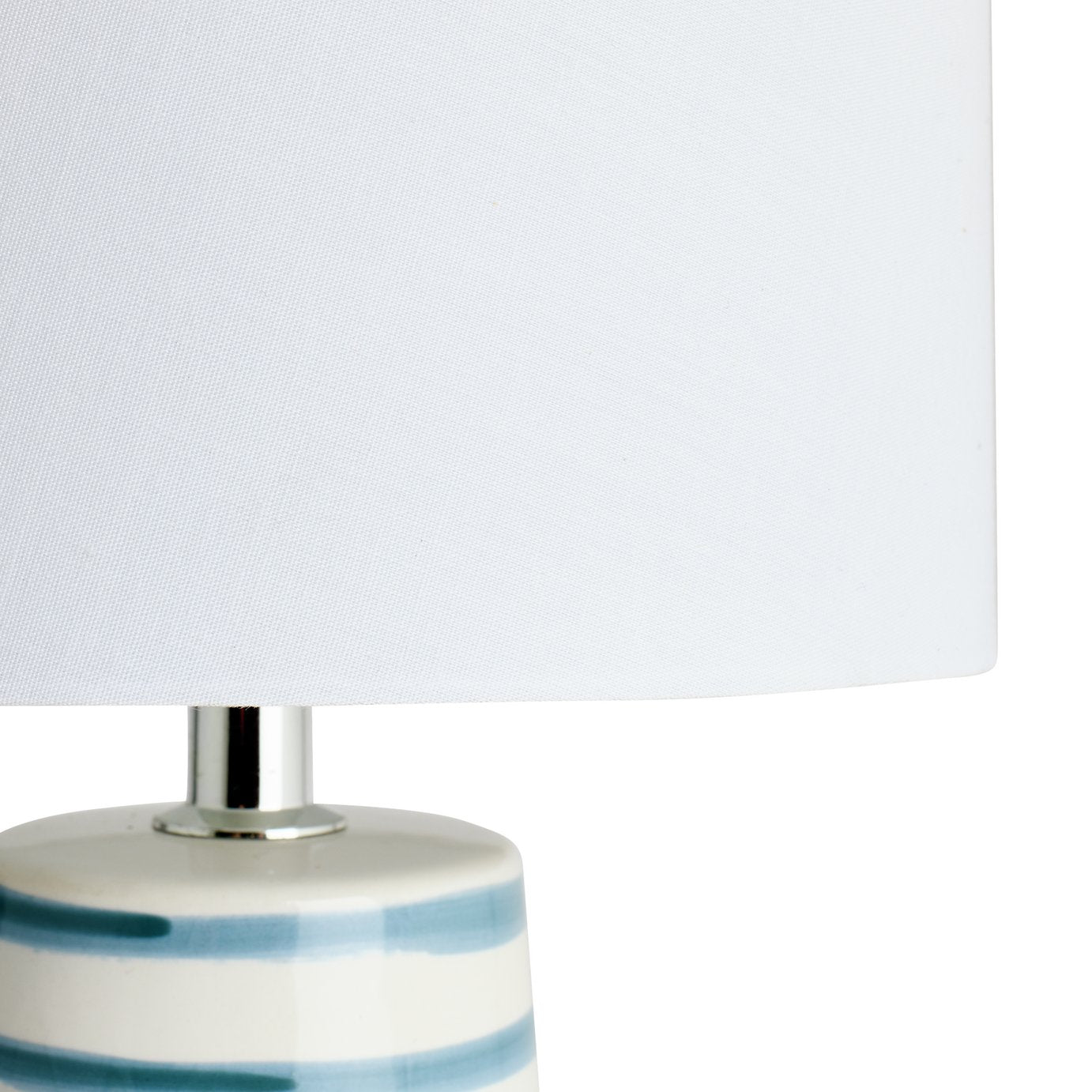 Argos Home Painted Stripe Ceramic Table Lamp - White & Blue