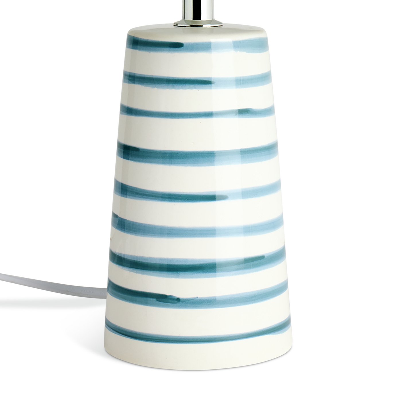 Argos Home Painted Stripe Ceramic Table Lamp - White & Blue