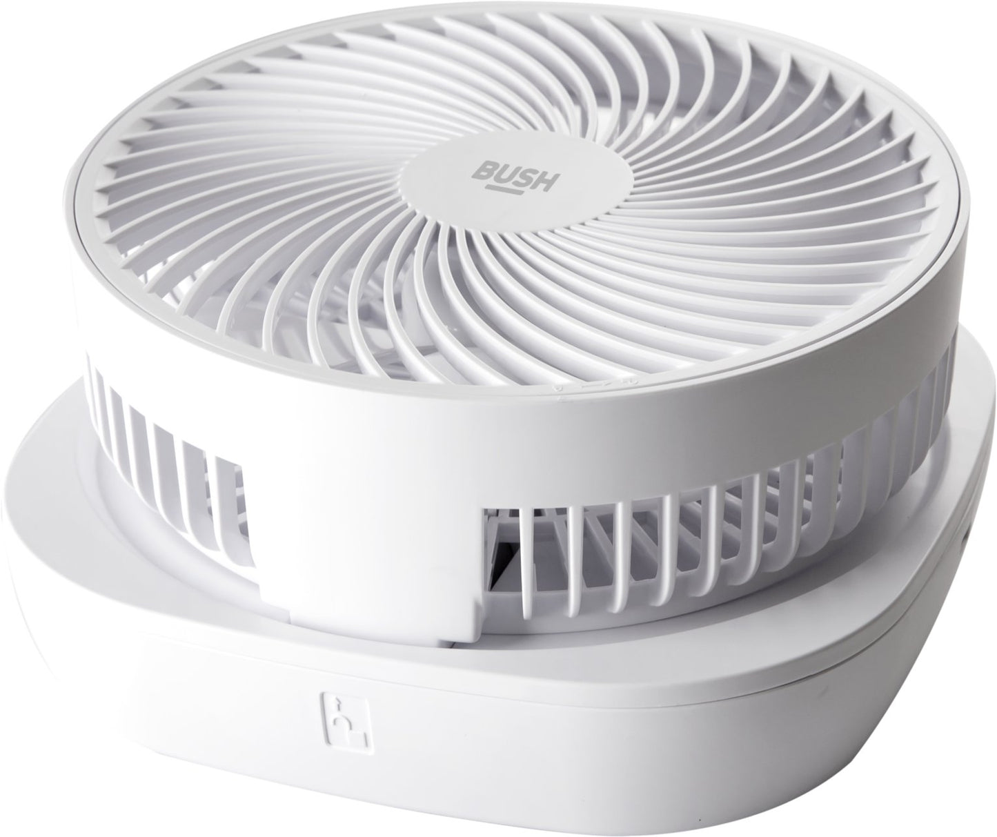 Bush Rechargeable and Foldable White Pedestal Fan - 8 Inch