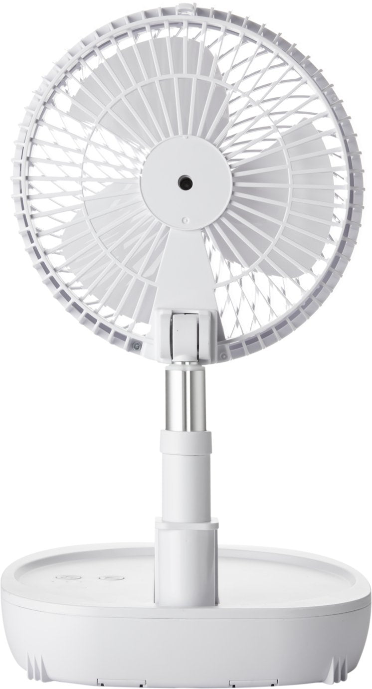 Bush Rechargeable and Foldable White Pedestal Fan - 8 Inch