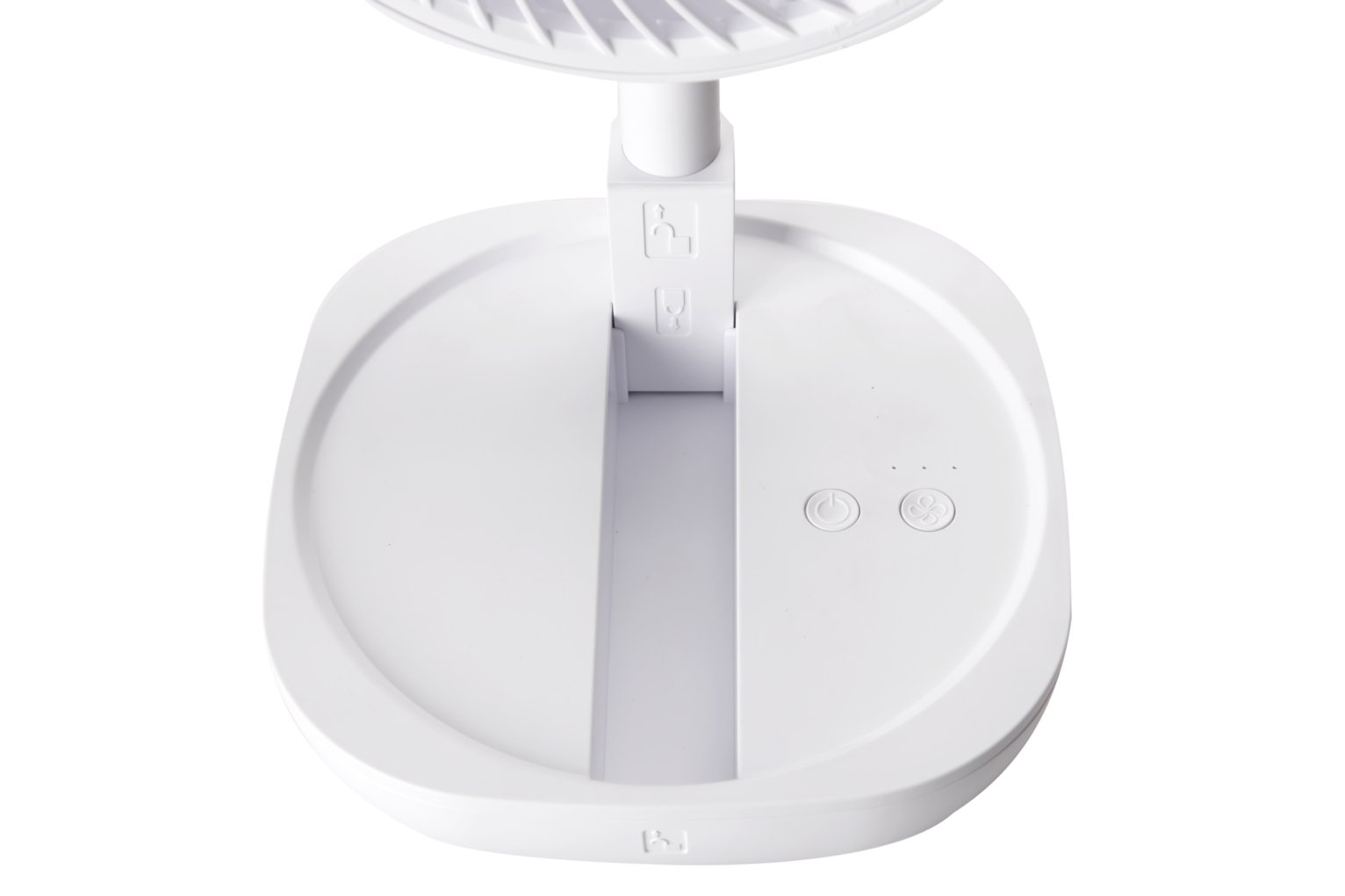 Bush Rechargeable and Foldable White Pedestal Fan - 8 Inch
