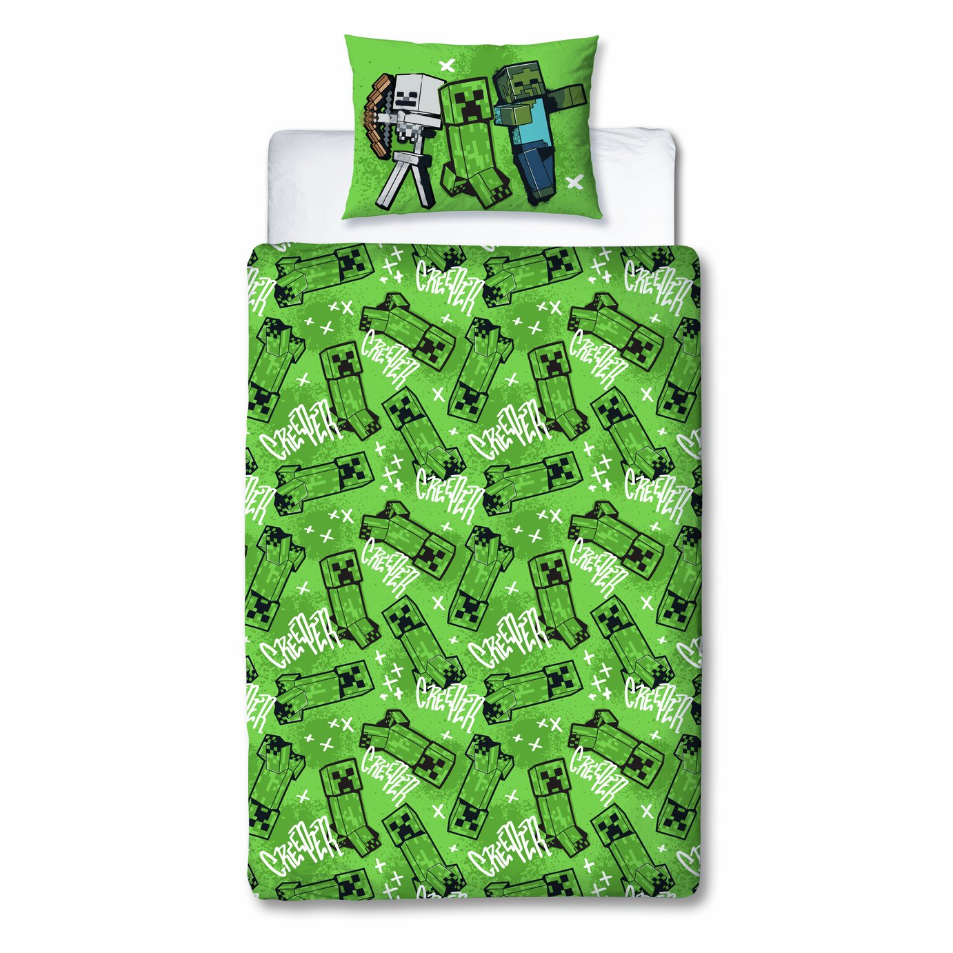 Minecraft Kids Grey Bedding Set - Single