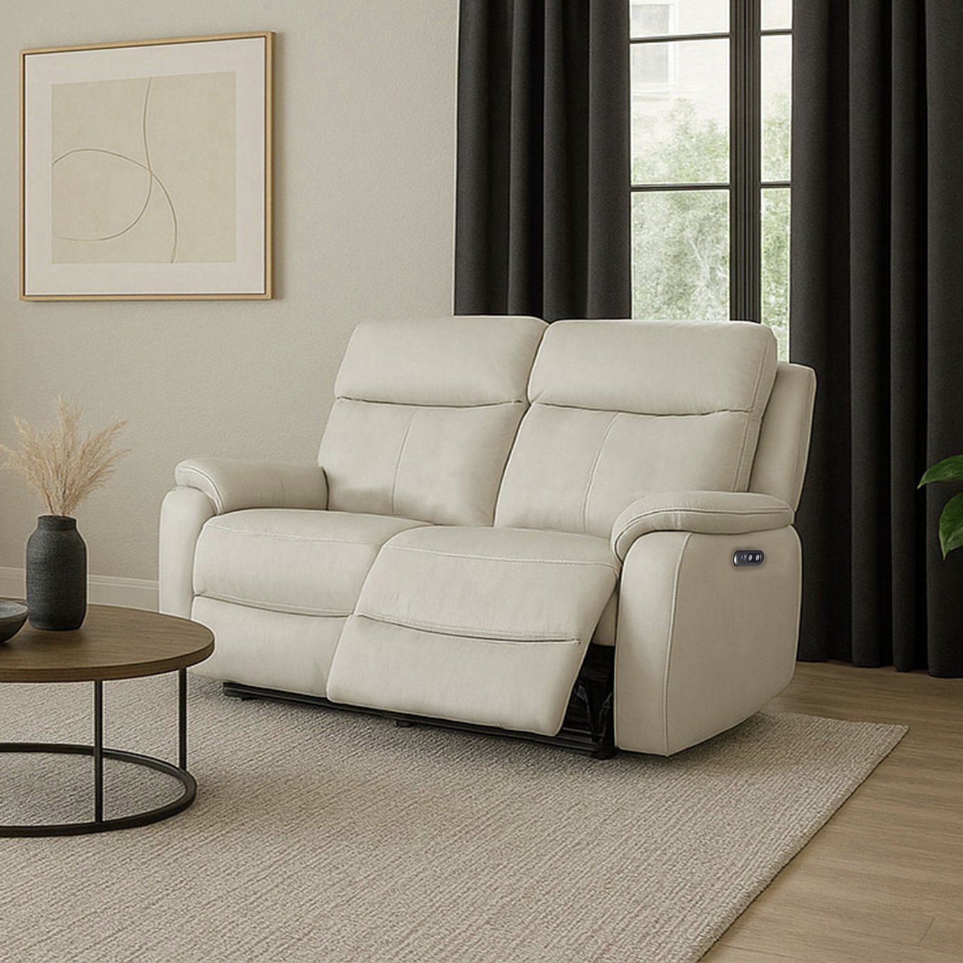 Aspire Kingsmere 2 Seater Power Recliner Sofa - Pewter