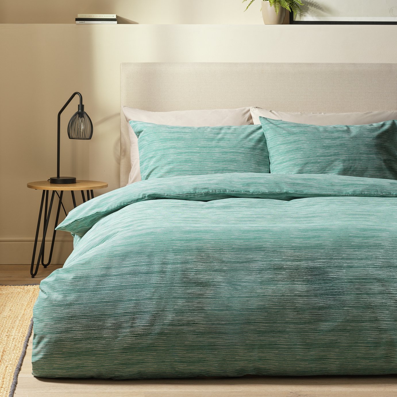 Argos Home Stockholm Stripe Teal Bedding Set - Single